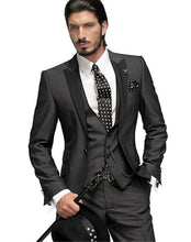 Load image into Gallery viewer, Fnoexw  Customized 2018 Red Groom Tuxedos Wedding Party Suit business Groomsman Suit mens wedding suits ( jacket+Pants+vest+tie)