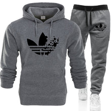 Load image into Gallery viewer, New ADI brand men sweatshirt Tracksuit prints thermal underwear Men Sportswear Sets Fleece Thick hoodie+Pants Sporting Suit Male