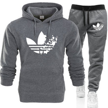 Load image into Gallery viewer, New ADI brand men sweatshirt Tracksuit prints thermal underwear Men Sportswear Sets Fleece Thick hoodie+Pants Sporting Suit Male