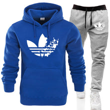 Load image into Gallery viewer, New ADI brand men sweatshirt Tracksuit prints thermal underwear Men Sportswear Sets Fleece Thick hoodie+Pants Sporting Suit Male
