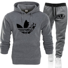 Load image into Gallery viewer, New ADI brand men sweatshirt Tracksuit prints thermal underwear Men Sportswear Sets Fleece Thick hoodie+Pants Sporting Suit Male