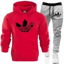 Load image into Gallery viewer, New ADI brand men sweatshirt Tracksuit prints thermal underwear Men Sportswear Sets Fleece Thick hoodie+Pants Sporting Suit Male