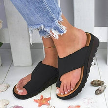 Load image into Gallery viewer, Women PU Leather Shoes Comfy Platform Flat Sole Ladies Casual Soft Big Toe Foot Correction Sandal Orthopedic Bunion Corrector