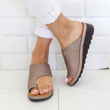 Load image into Gallery viewer, Women PU Leather Shoes Comfy Platform Flat Sole Ladies Casual Soft Big Toe Foot Correction Sandal Orthopedic Bunion Corrector